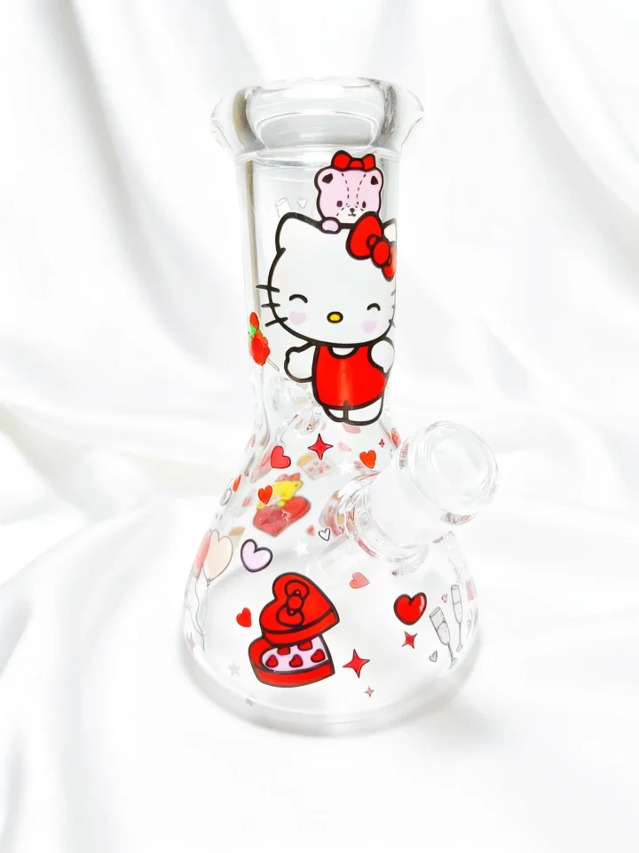 Hello Kitty Romantic Heart Glass Beaker Bong | Sweetheart Date