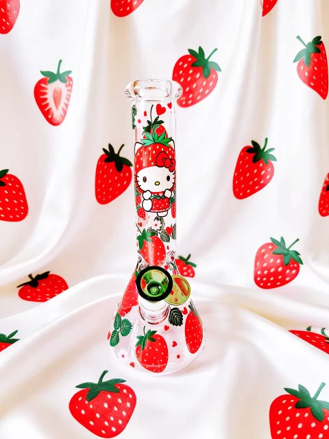Hello Kitty Sweet Strawberry Party Beaker Glass Bong | Strawberry Story
