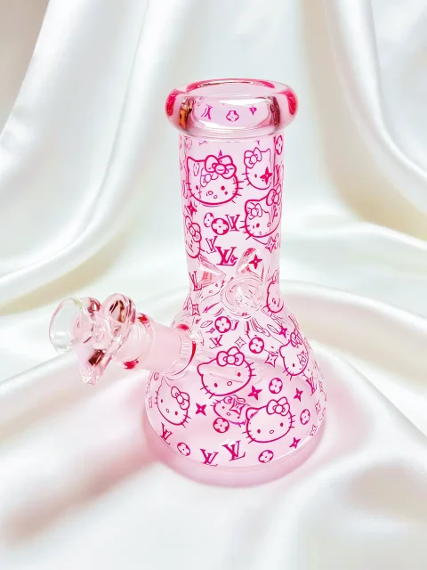 Hello Kitty x LV Pink Beaker Glass Bong | Luxe Sweetheart Hello Kitty x LV Pink Beaker Glass Bong | Luxe Sweetheart