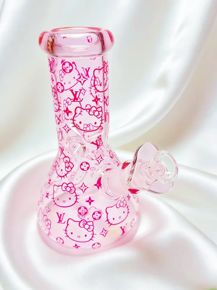 Hello Kitty x LV Pink Beaker Glass Bong | Luxe Sweetheart