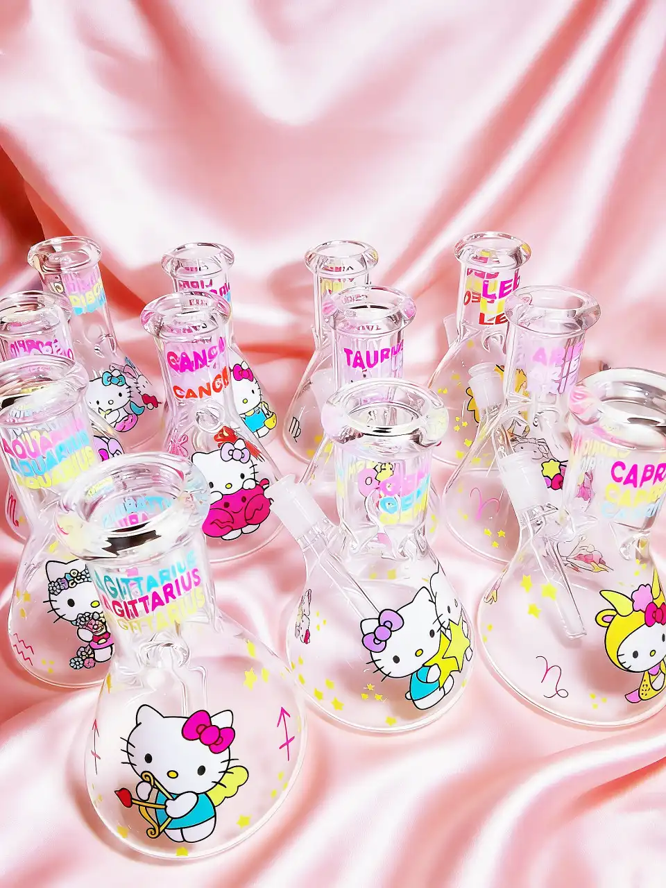 Hello Kitty Zodiac Bongs Collection | 12 Star Sign Glass Water Pipes