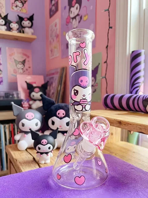 Kuromi "For You" Beaker Glass Bong | Purple Phantom