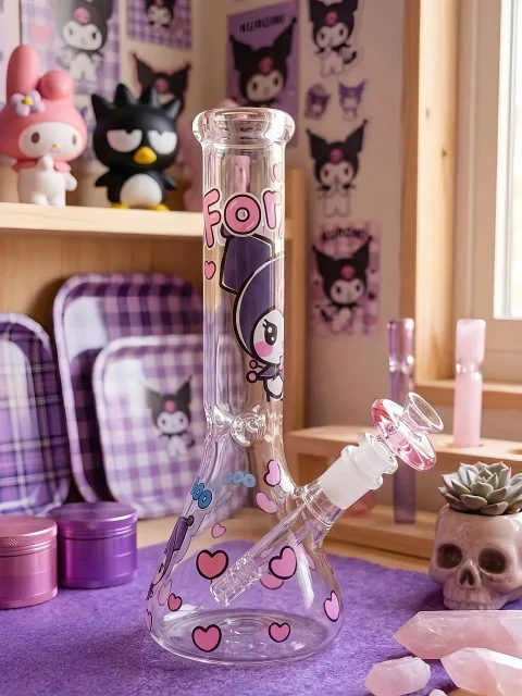 Kuromi “For You” Beaker Glass Bong | Purple Phantom Kuromi "For You" Beaker Glass Bong | Purple Phantom