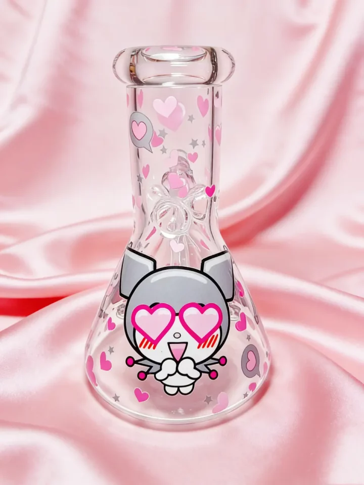 Kuromi Heart Party Beaker Glass Bong | PPink Rebel Romance