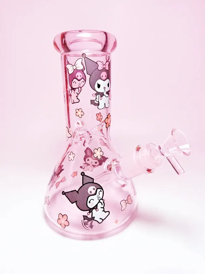 Kuromi Pastel Pink Glass Beaker Bong | Rebel Cutie Kuromi Pastel Pink Glass Beaker Bong | Rebel Cutie