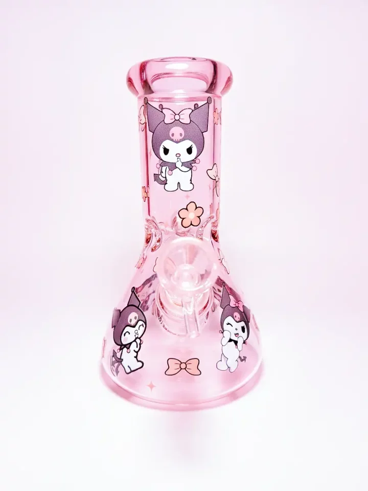 Kuromi Pastel Pink Glass Beaker Bong | Rebel Cutie