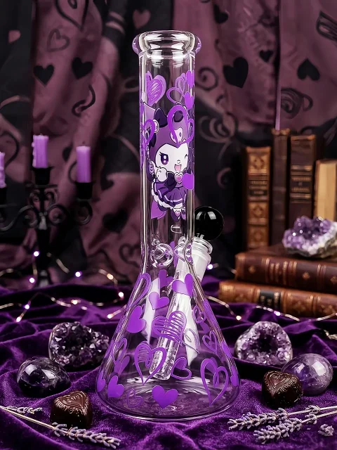 Kuromi Purple Heart Beaker Glass Bong | Cool Sweetheart Kuromi Purple Heart Beaker Glass Bong | Cool Sweetheart
