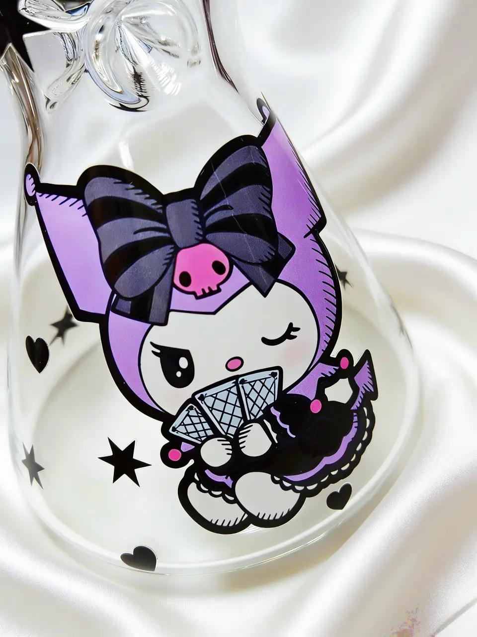 Kuromi Purple Magic Cards Beaker Glass Bong | Mystical Charm