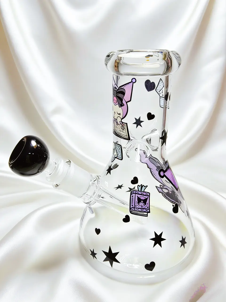 Kuromi Purple Magic Cards Beaker Glass Bong | Mystical Charm