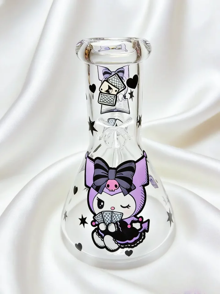 Kuromi Purple Magic Cards Beaker Glass Bong | Mystical Charm