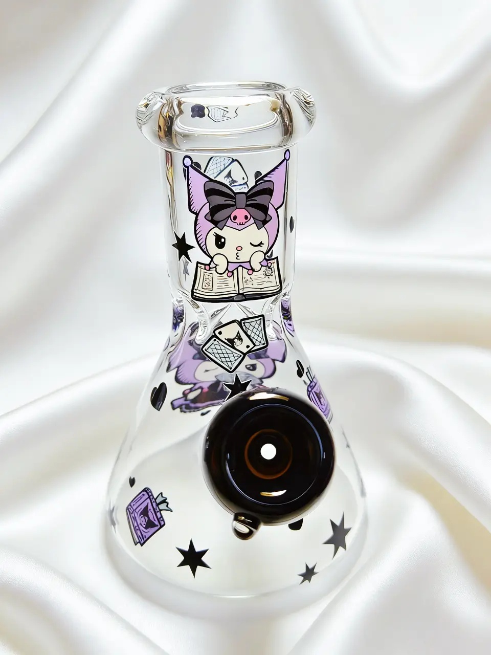 Kuromi Purple Magic Cards Beaker Glass Bong | Mystical Charm