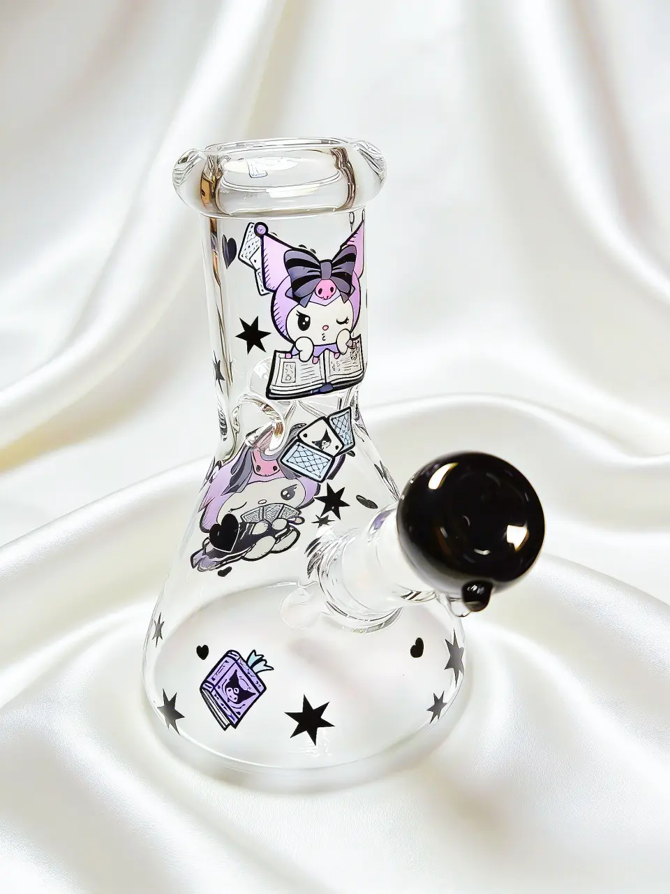 Kuromi Purple Magic Cards Beaker Glass Bong | Mystical Charm