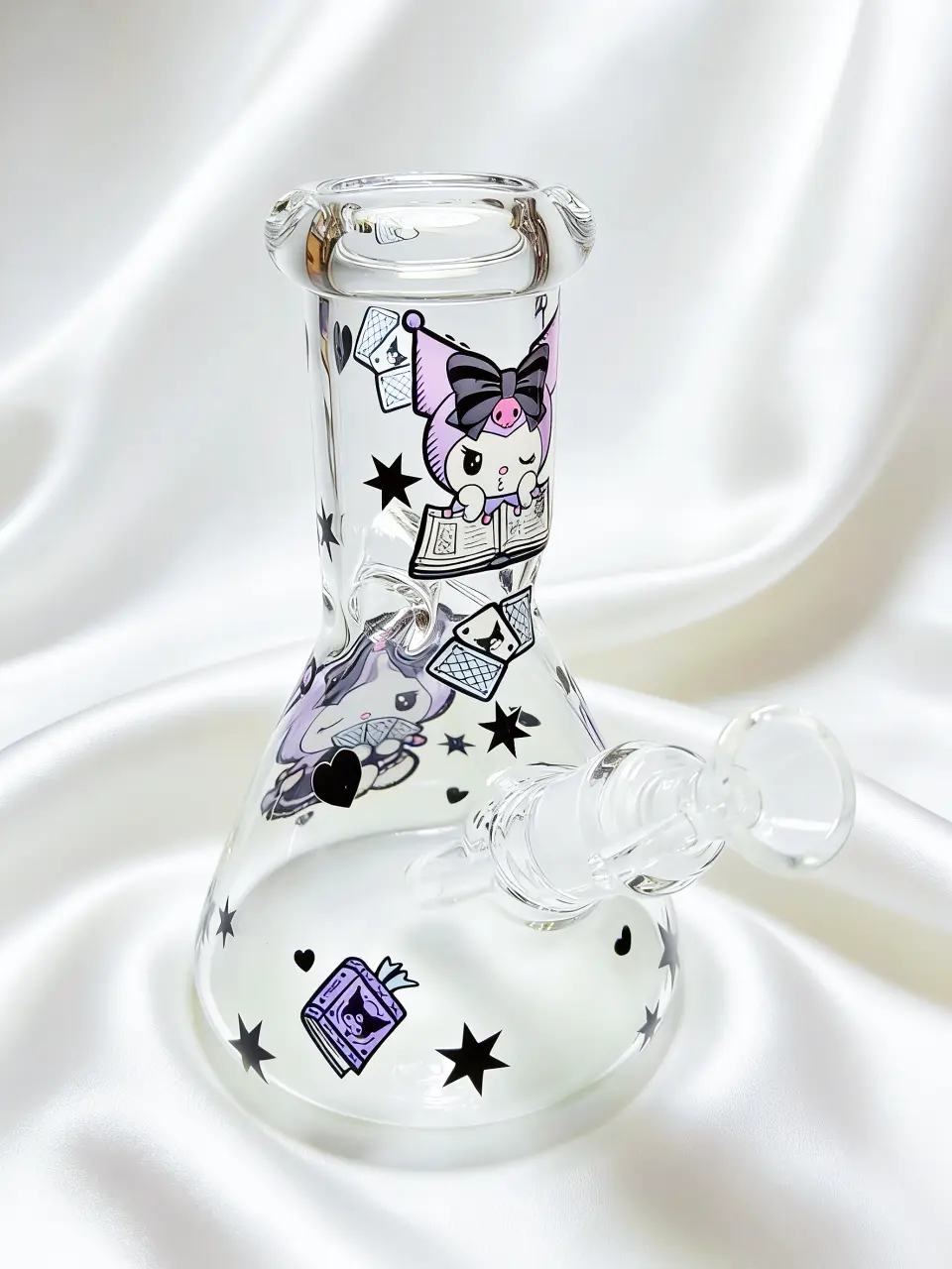 Kuromi Purple Magic Cards Beaker Glass Bong | Mystical Charm