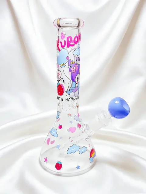 Kuromi Strawberry Wonderland Beaker Glass Bong | Berry Sweet Moments Kuromi Strawberry Wonderland Beaker Glass Bong | Berry Sweet Moments