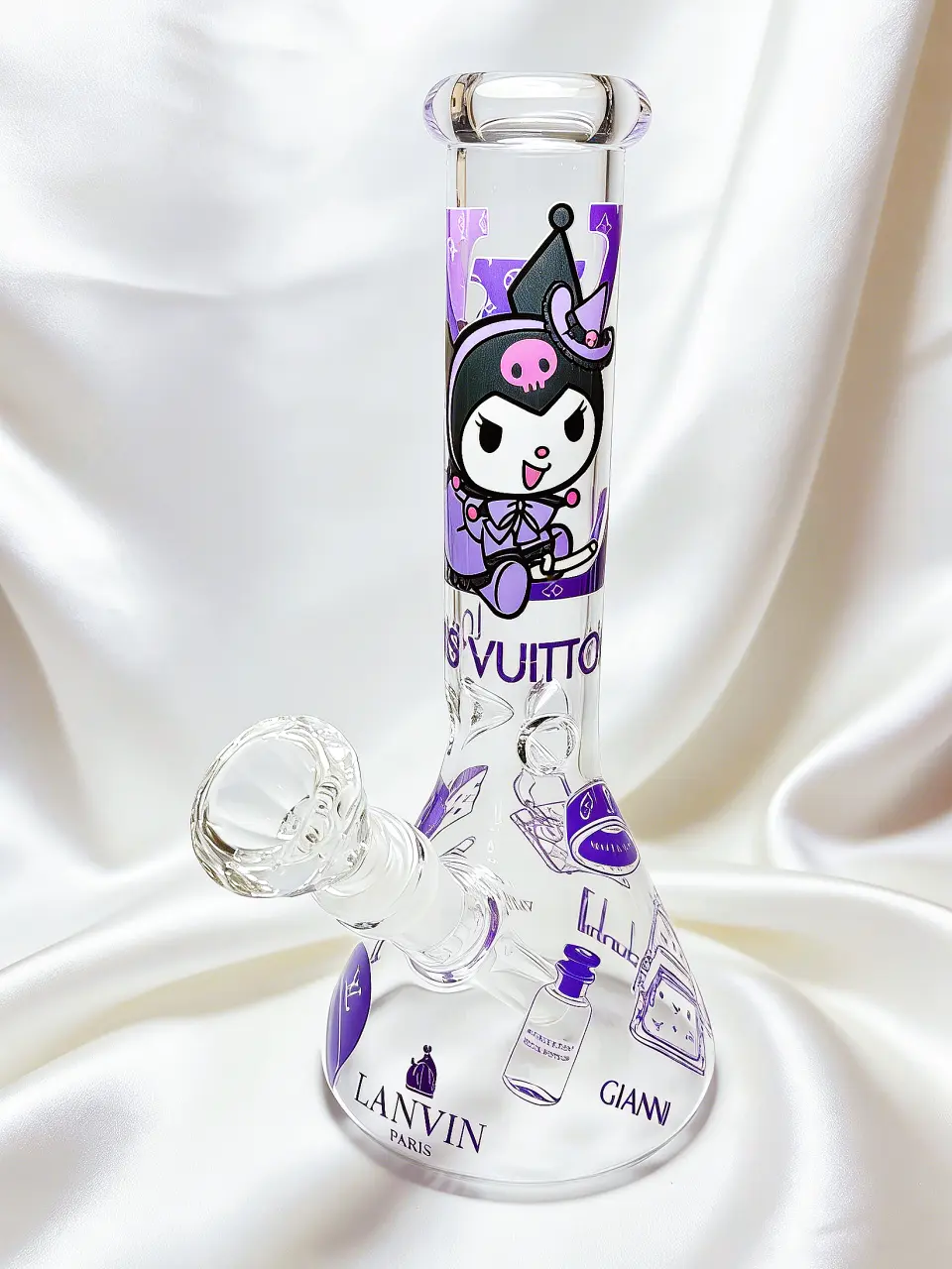Kuromi × LV Luxury Beaker Glass Bong | Sweet Rebel Storm