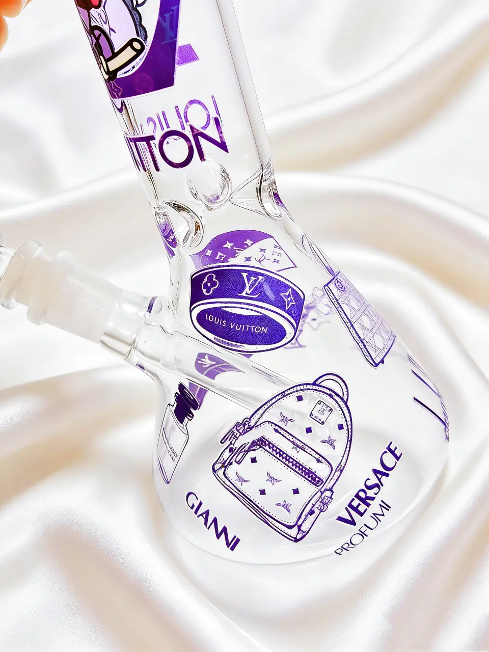 Kuromi × LV Luxury Beaker Glass Bong | Sweet Rebel Storm