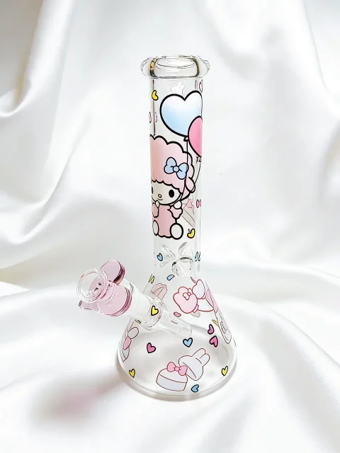 Pink My Melody Beaker Glass Bong | Sweet Princess Pink My Melody Beaker Glass Bong | Sweet Princess