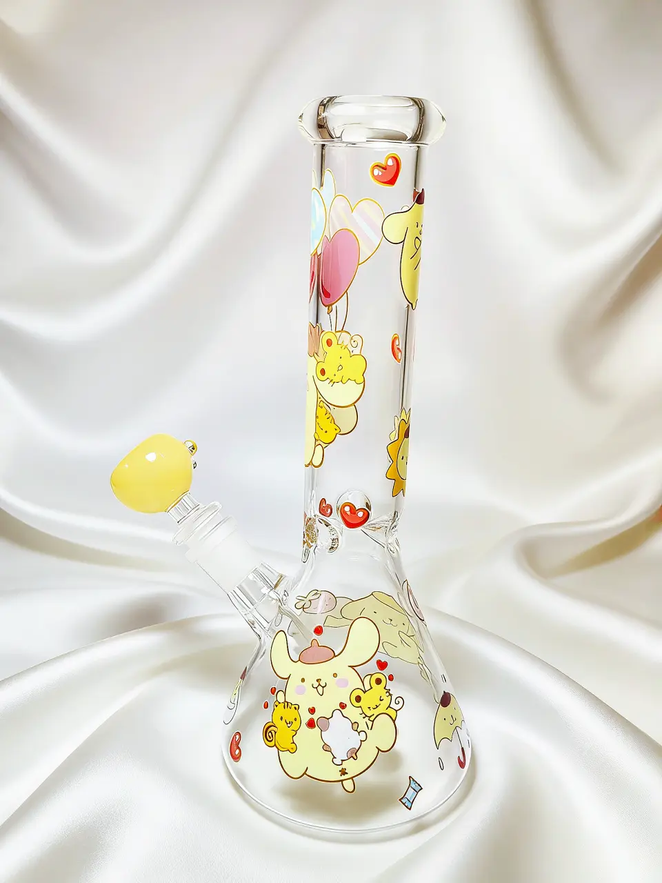 Pompompurin Heart Balloon Beaker Glass Bong | Sunny Sweetheart