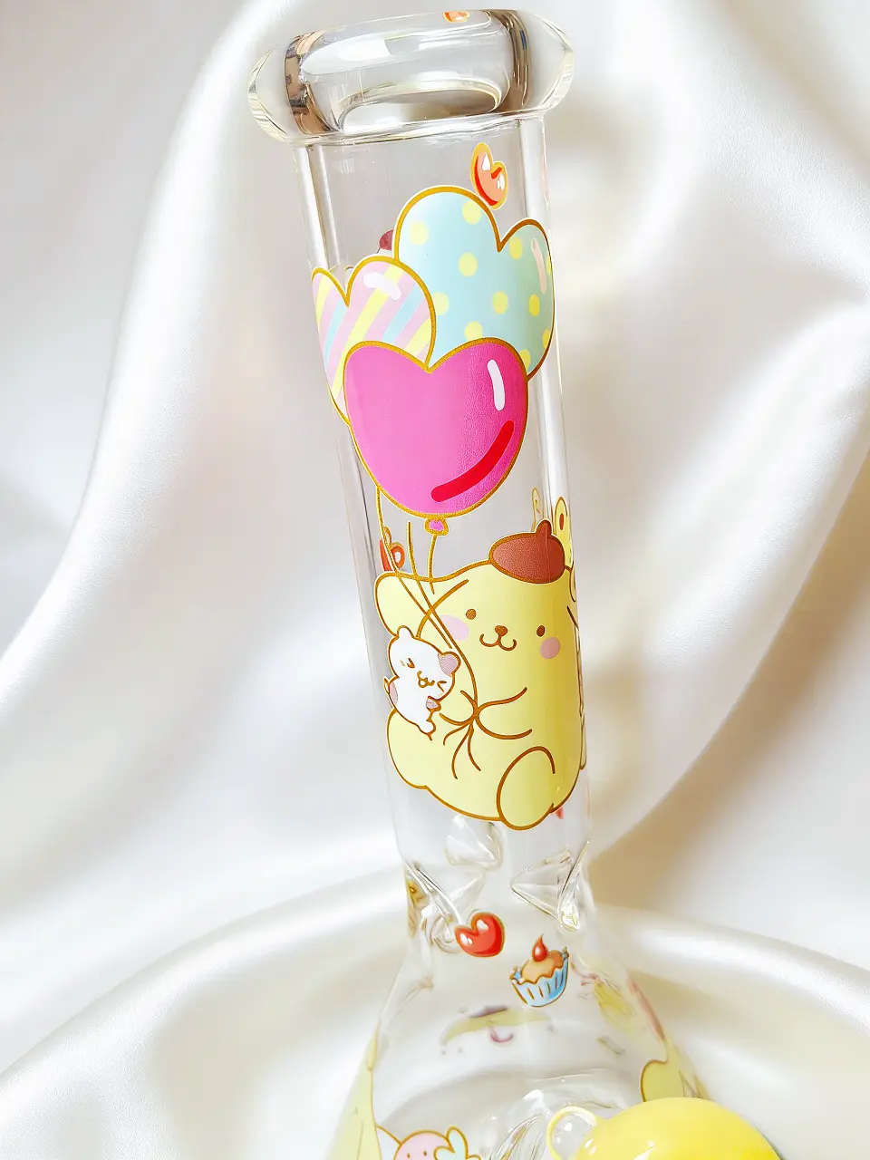 Pompompurin Heart Balloon Beaker Glass Bong | Sunny Sweetheart
