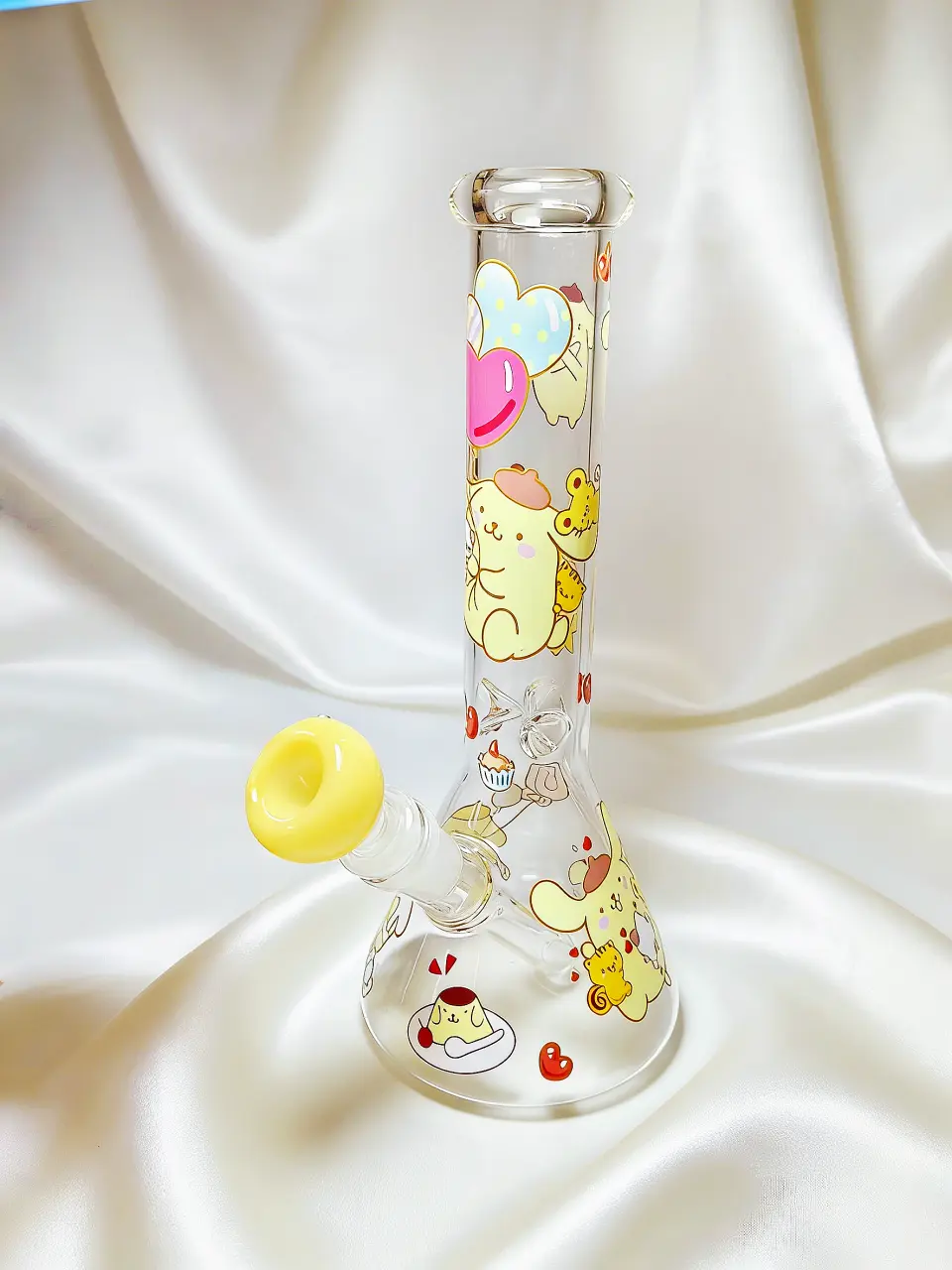 Pompompurin Heart Balloon Beaker Glass Bong | Sunny Sweetheart