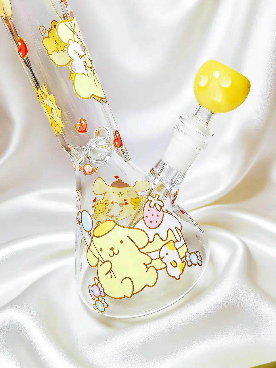 Pompompurin Heart Balloon Beaker Glass Bong | Sunny Sweetheart