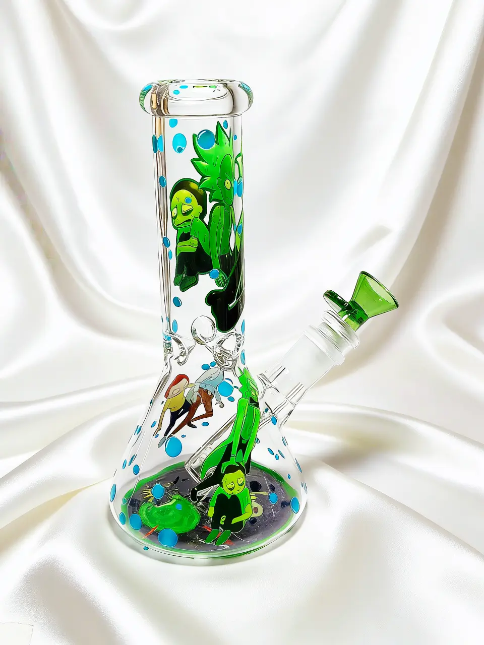 Rick and Morty Cyber Green Beaker Glass Bong | Dimension Leap