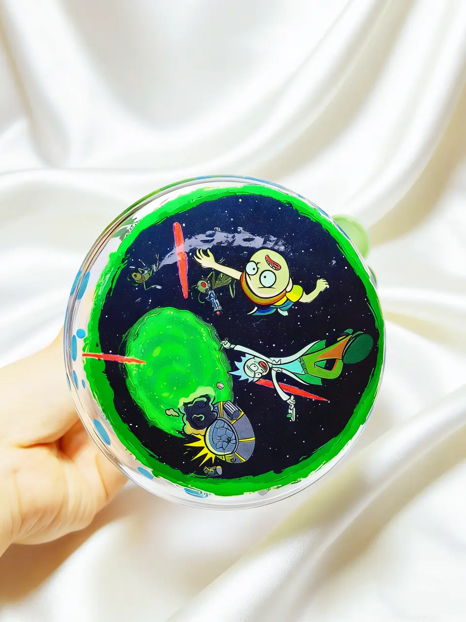 Rick and Morty Cyber Green Beaker Glass Bong | Dimension Leap