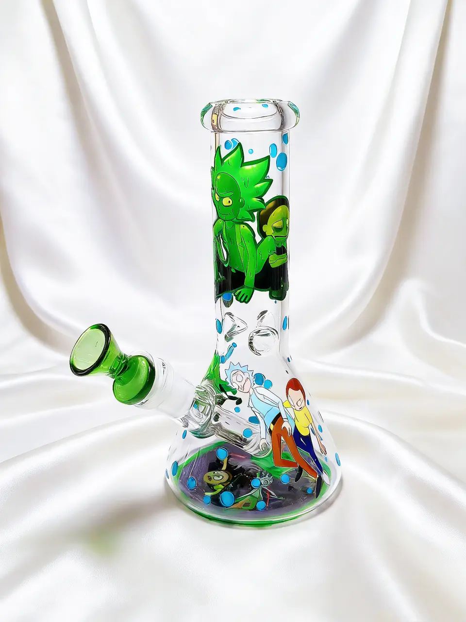 Rick and Morty Cyber Green Beaker Glass Bong | Dimension Leap