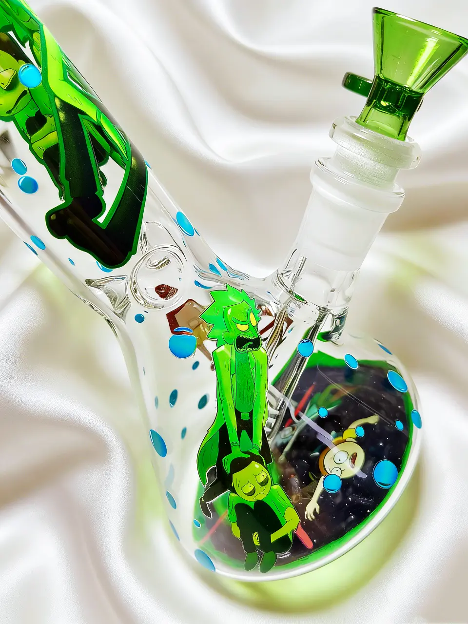 Rick and Morty Cyber Green Beaker Glass Bong | Dimension Leap
