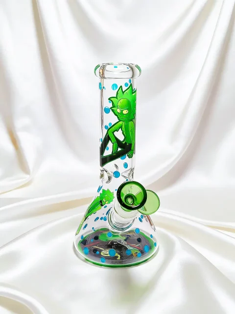 Rick and Morty Cyber Green Beaker Glass Bong | Dimension Leap