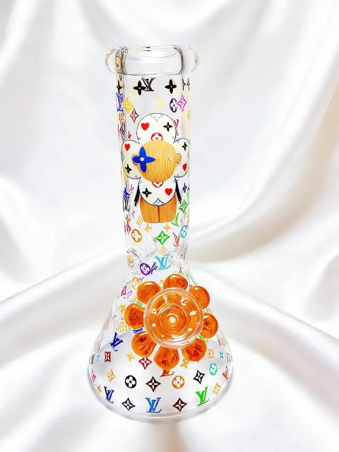 Vivienne Fashion Flower Beaker Glass Bong | Colorful Dream