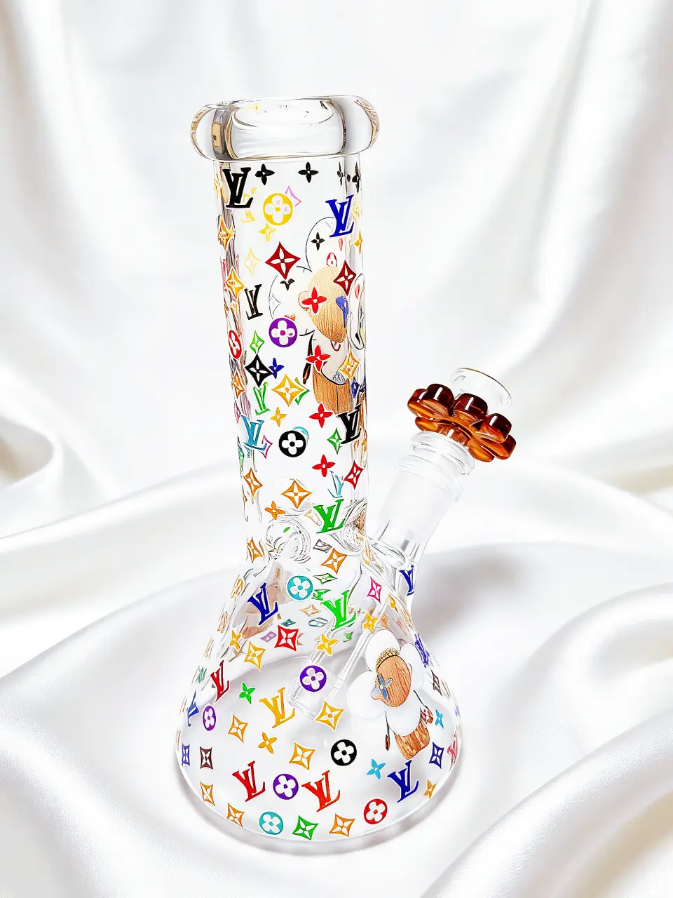 Vivienne Fashion Flower Beaker Glass Bong | Colorful Dream