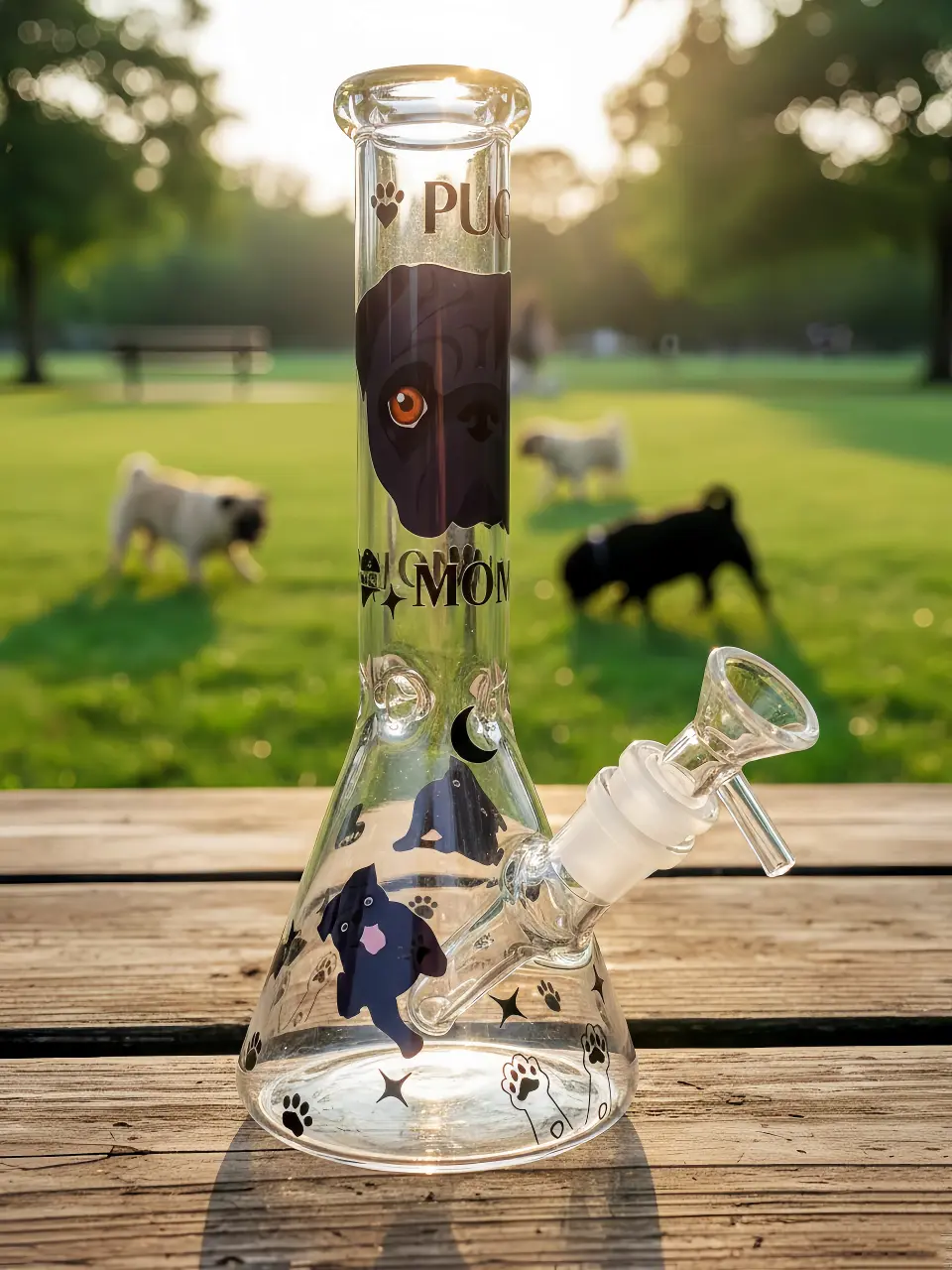 Cute Pug Beaker Glass Bong | Pet Lover Edition