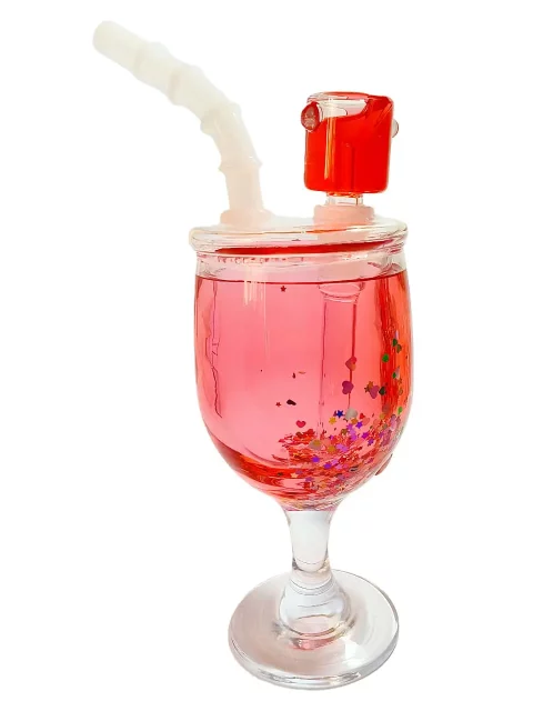 Dreamy Goblet Glycerin Glass Bong | Pink Crystal Sweetheart Dreamy Goblet Glycerin Glass Bong | Pink Crystal Sweetheart