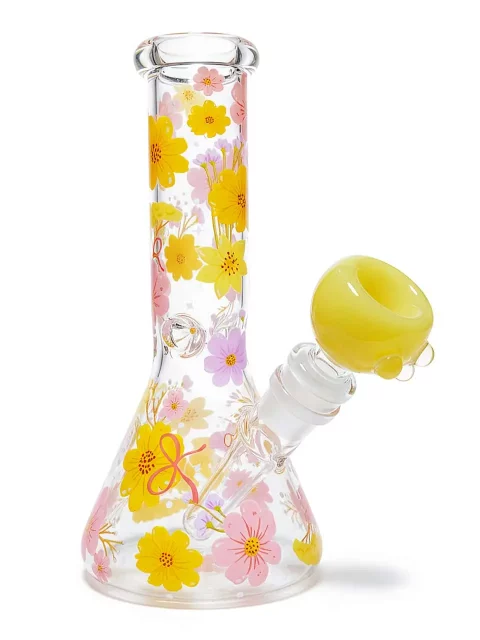 Floral Beaker Glass Bong | Summer Garden Bliss Floral Beaker Glass Bong | Summer Garden Bliss