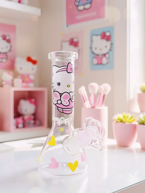 Hello Kitty Heart Beaker Glass Bong | Sweet & Girly Edition Hello Kitty Heart Beaker Glass Bong | Sweet & Girly Edition