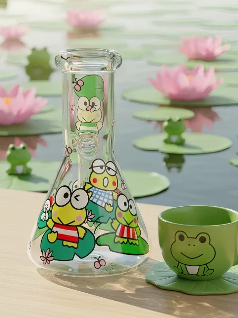 Keroppi Garden Beaker Glass Bong | Big-Eye Frog Summer Dream