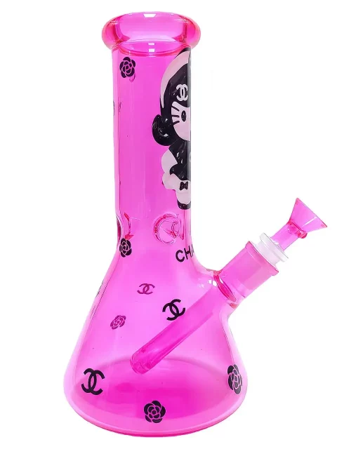 Neon Hepburn Hello Kitty Beaker Glass Bong | Chanel Girl Luxe Neon Hepburn Hello Kitty Beaker Glass Bong | Chanel Girl Luxe