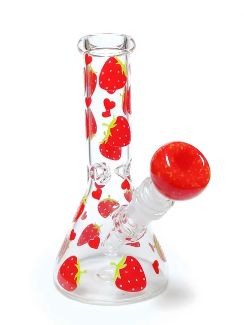 Strawberry Beaker Glass Bong | Sweet Berry Paradise Strawberry Beaker Glass Bong | Sweet Berry Paradise