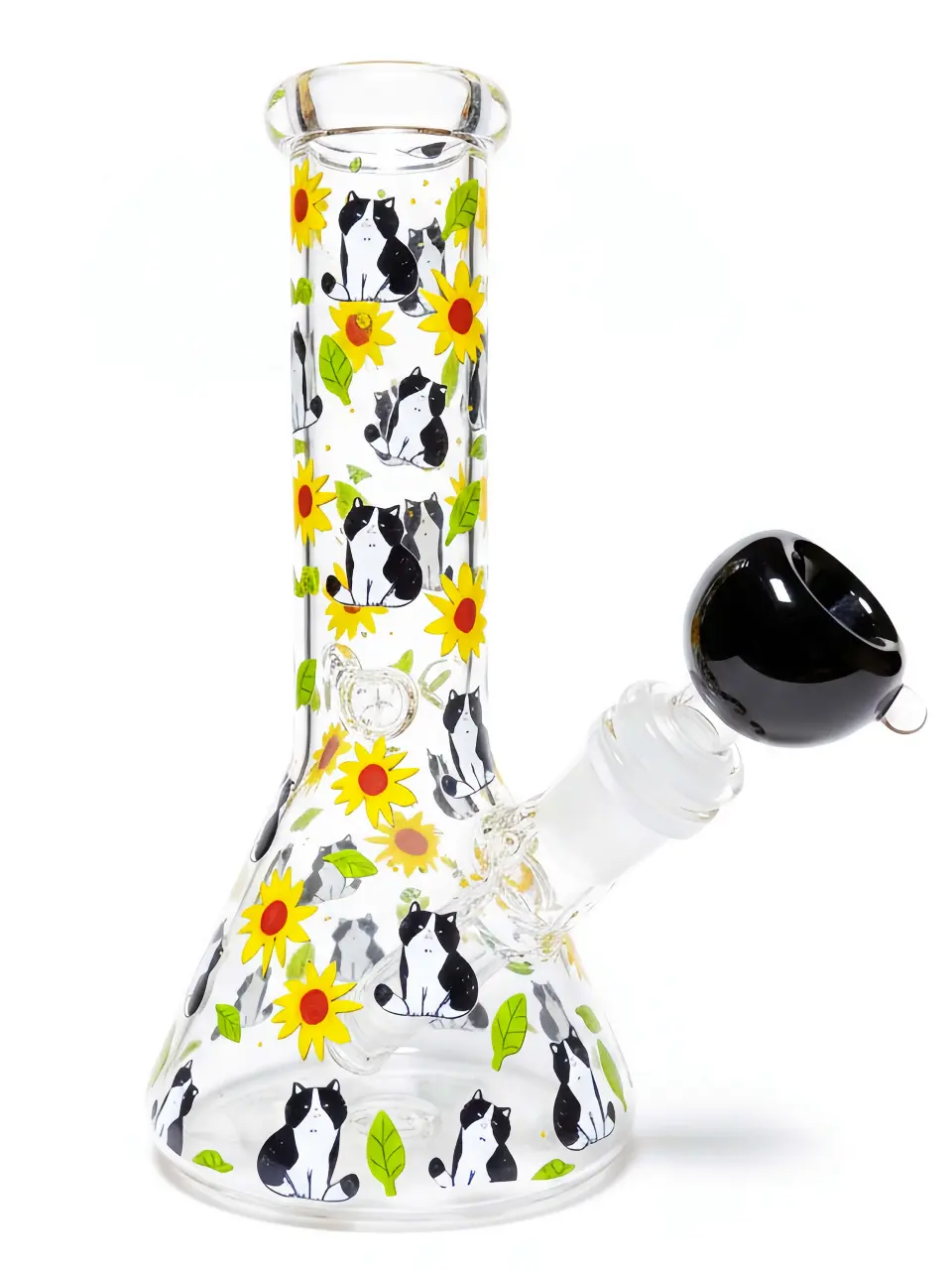 Sunny Cow Cat Beaker Glass Bong | Minimal Pastoral