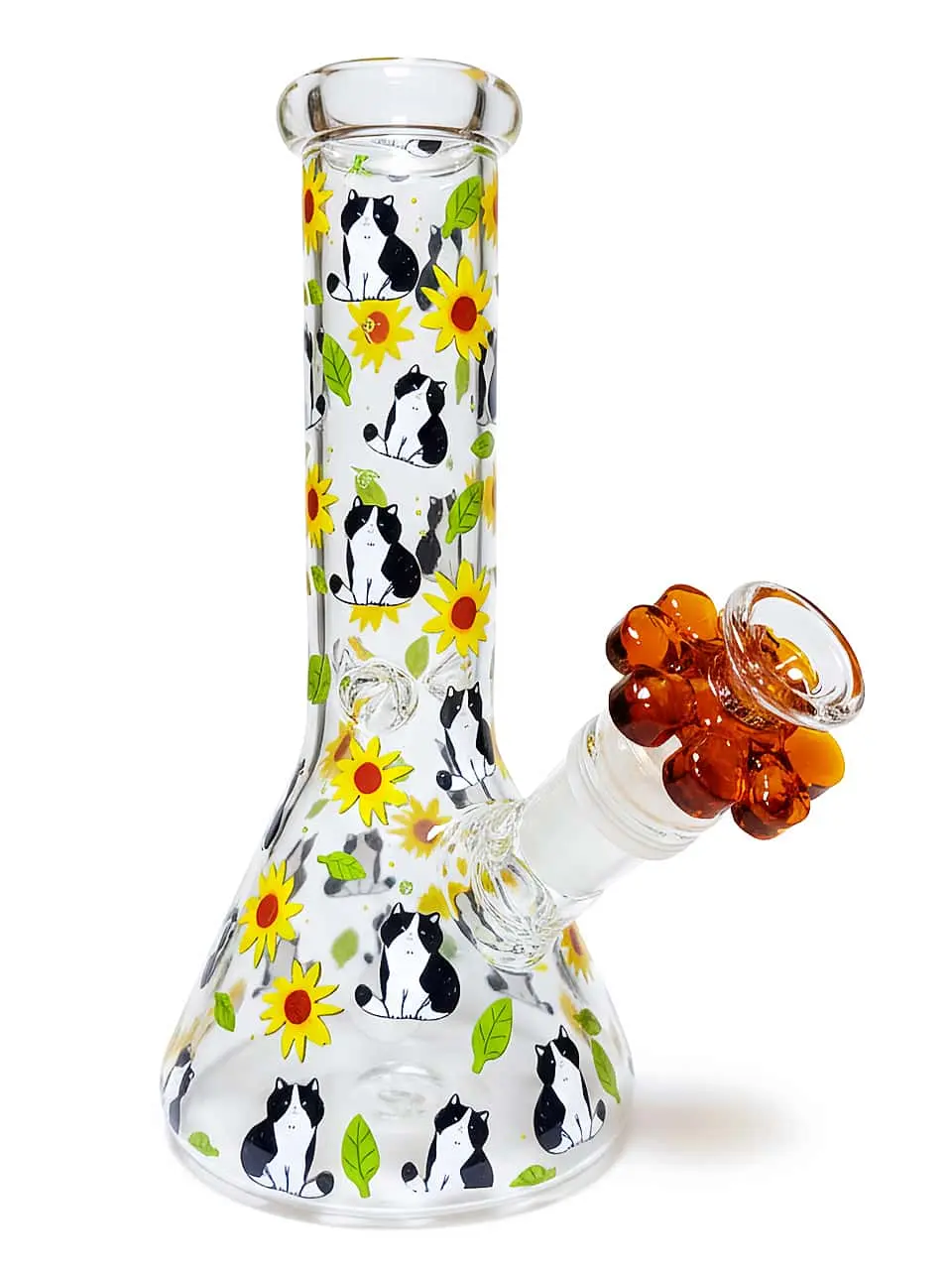 Sunny Cow Cat Beaker Glass Bong | Minimal Pastoral