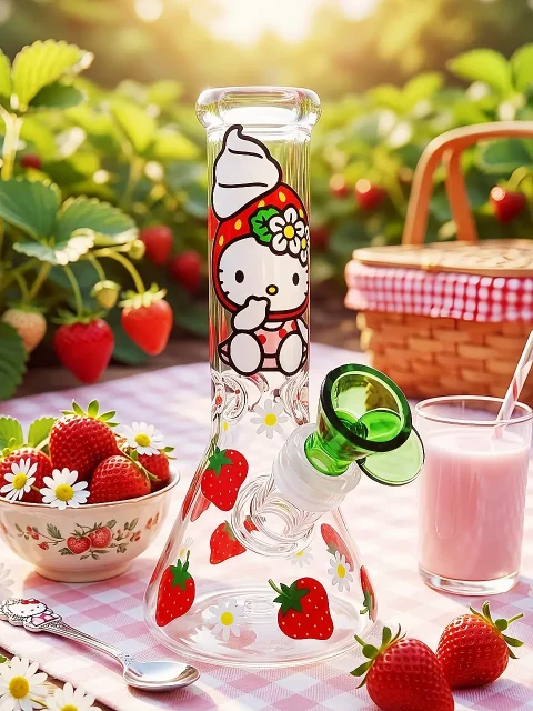 Hello Kitty Berry Dream Beaker Glass Bong | Strawberry Sugar Rush