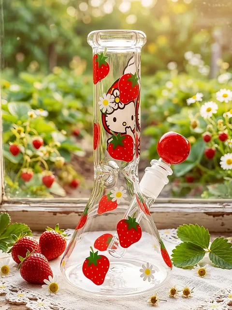 Hello Kitty Berry Dream Beaker Glass Bong | Strawberry Sugar Rush Hello Kitty Berry Dream Beaker Glass Bong | Strawberry Sugar Rush
