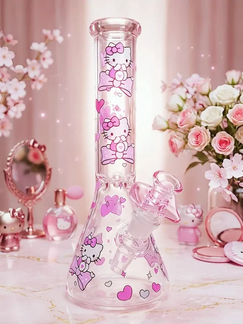 Hello Kitty Pink Bow Beaker Glass Bong