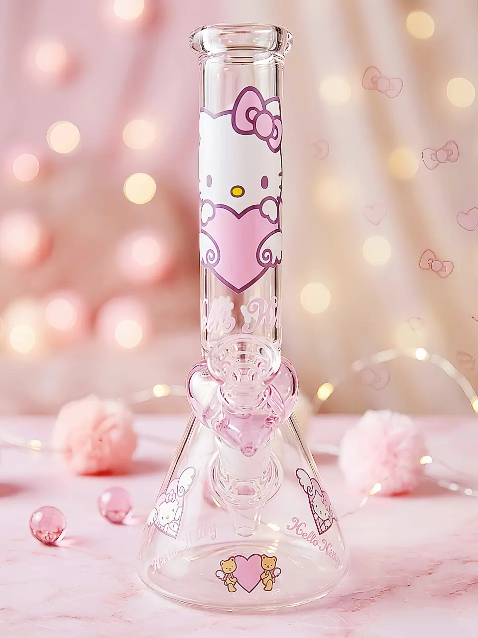 Hello Kitty Sweet Heart Beaker Glass Bong | Pink Sakura Love