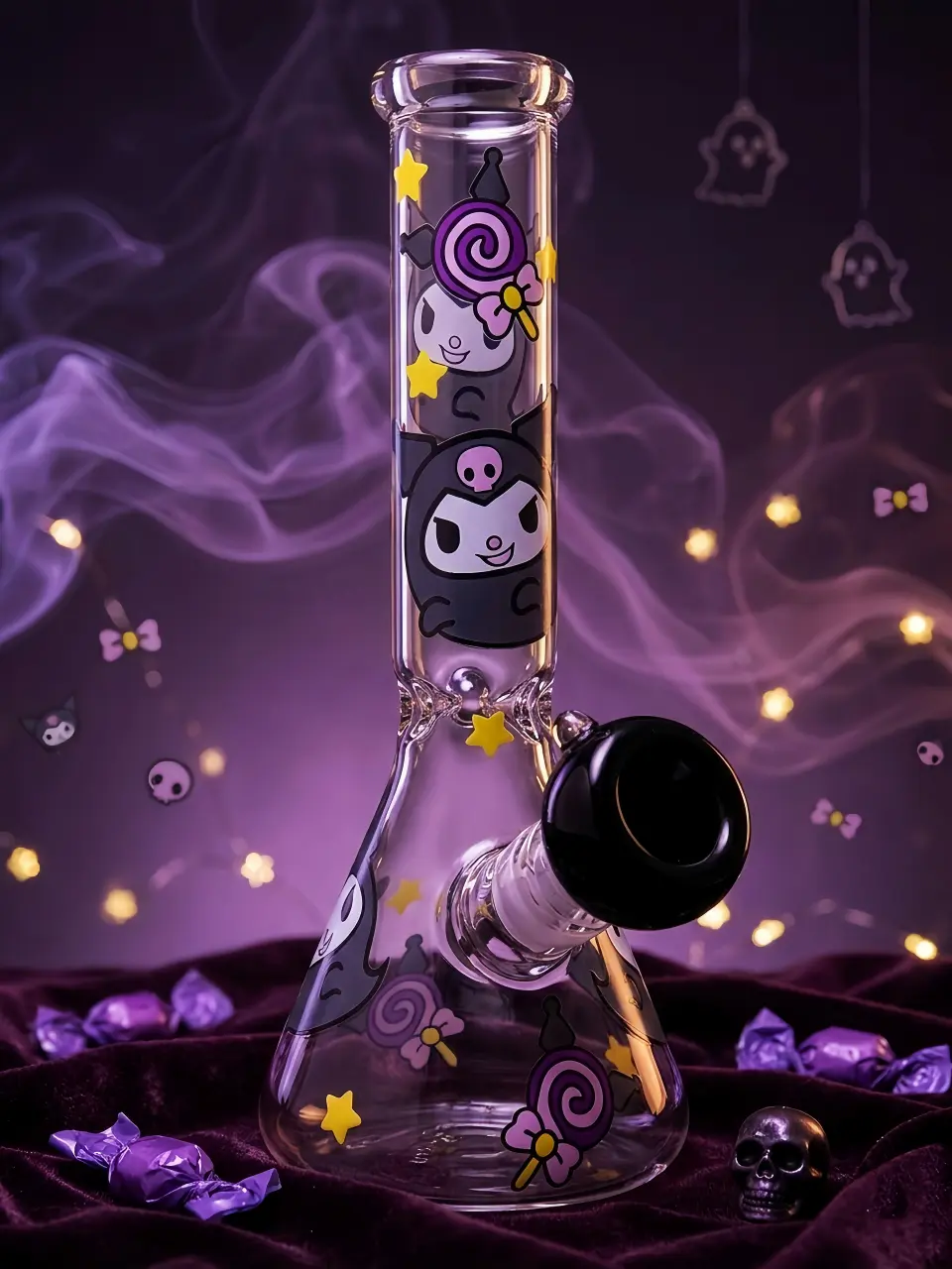 Kuromi Starry Night Party Beaker Glass Bong