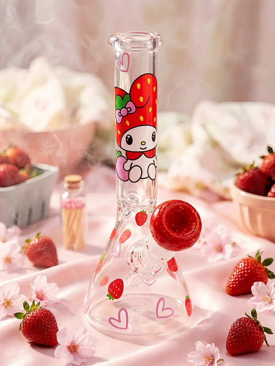 My Melody Strawberry Party Beaker Glass Bong
