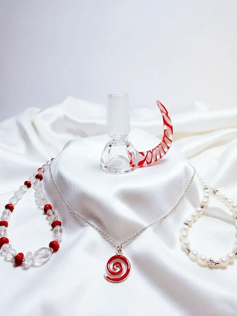 14mm Male Candy Cane Horn Bong Bowl