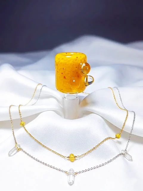 14mm Male Honeycomb Citrine Bong Bowl