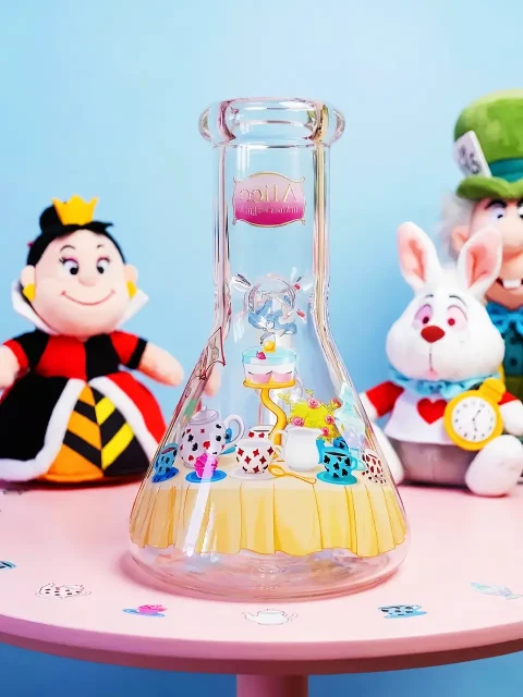 Alice in Wonderland Tea Party Beaker Glass Bong